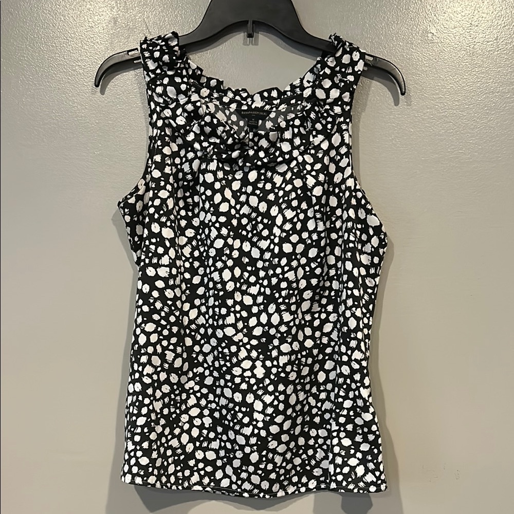 Banana Republic Black and White Fitted Tank Top